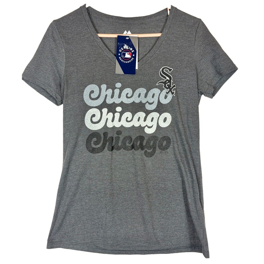 Chicago White Sox T-Shirt S/S V-Neck MLB Gray Women’s S NWT
